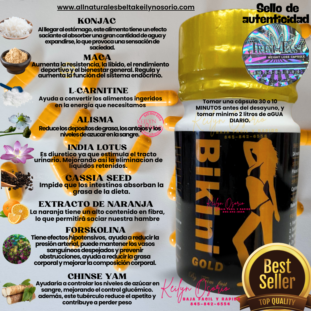 BIKINI Gold y Esbelta ELB Detox CÁPSULAS PARA LA PÉRDIDA DE PESO