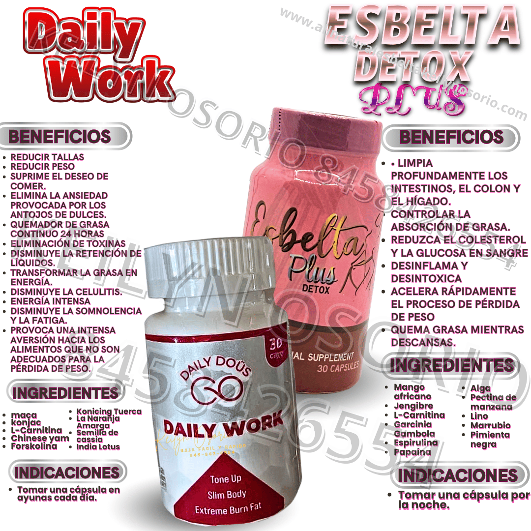 DAILY WORK y Esbelta detox plus