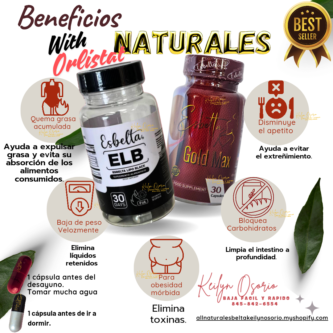 BIKINI Gold y Esbelta ELB Detox CÁPSULAS PARA LA PÉRDIDA DE PESO