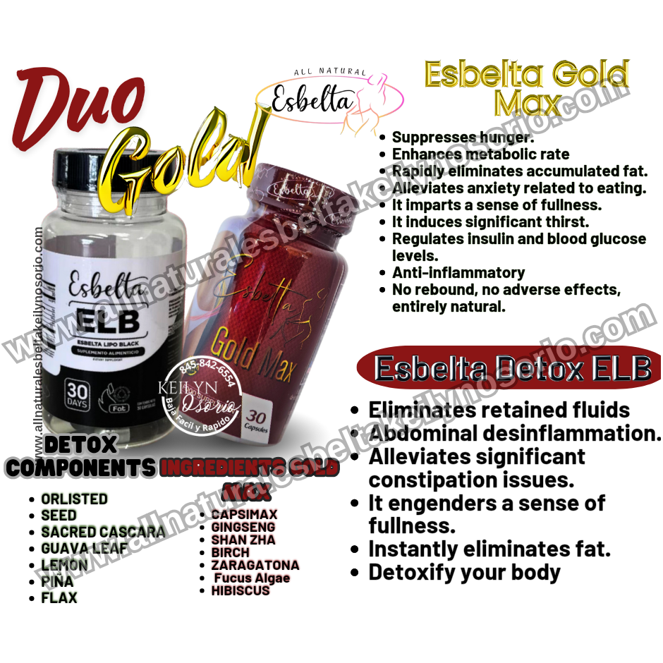 BIKINI Gold y Esbelta ELB Detox CÁPSULAS PARA LA PÉRDIDA DE PESO